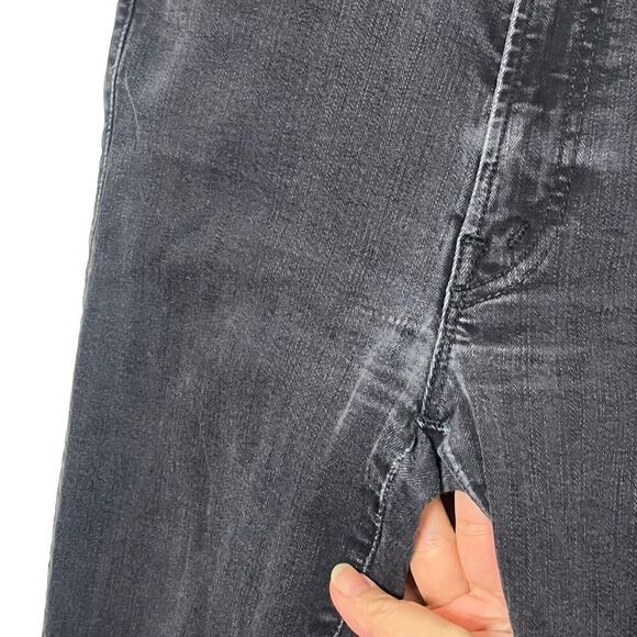 Mother The Stunner Step Fray Jeans Not Guilty Black Women’s Size 27 Raw Hem - Picture 13 of 13